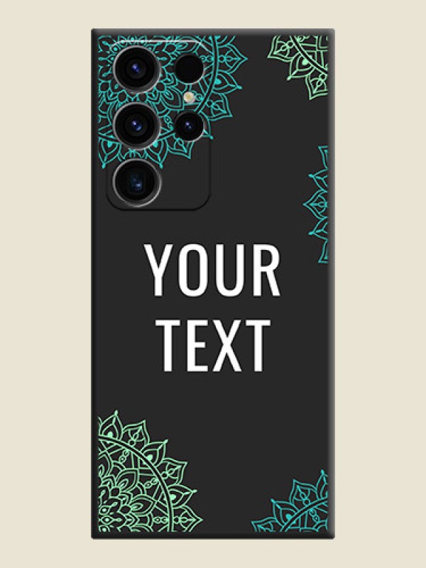 Custom Your Name with Floral Design on Space Black Custom Soft Matte Back Cover - Samsung Galaxy S23 Ultra 5G - alternate view