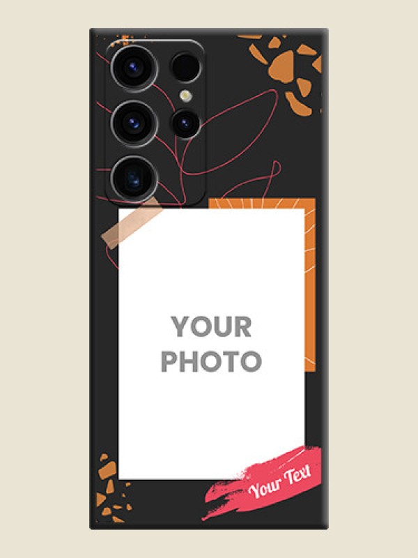 Custom Orange Photo Frame on Space Black Custom Soft Matte Phone Back Cover - Samsung Galaxy S23 Ultra 5G - alternate view