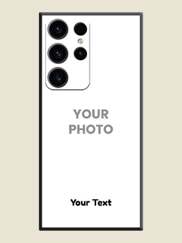 Custom Full Single Pic Upload With Text On Space Black Personalized Soft Matte Phone Covers -Samsung Galaxy S23 Ultra 5G - alternate view