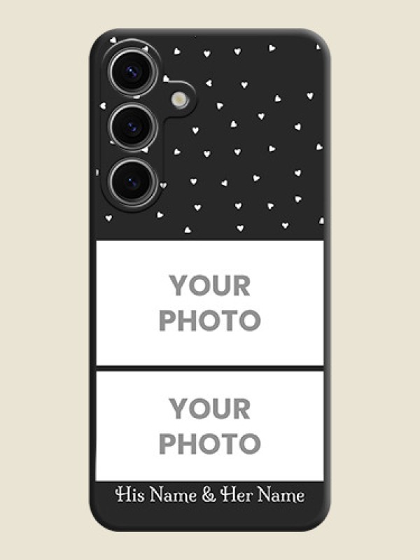 Custom Miniature Love Symbols with Name on Space Black Custom Soft Matte Back Cover - Galaxy S24 5G - alternate view