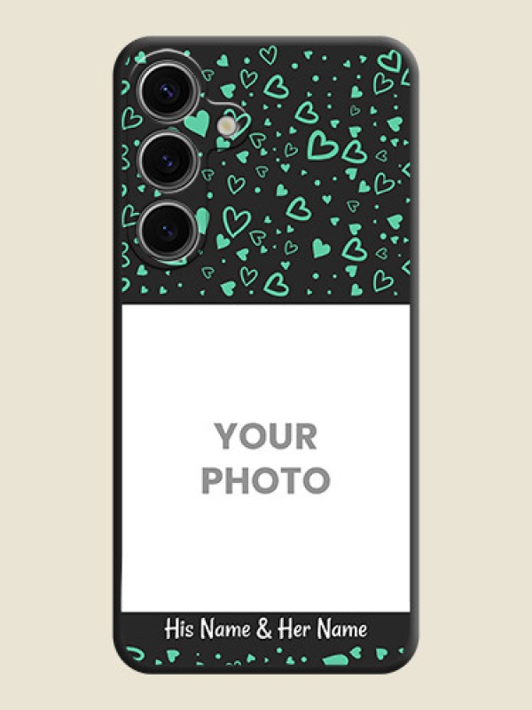 Custom Sea Green Indefinite Love Pattern - Photo on Space Black Soft Matte Mobile Cover - Galaxy S24 5G - alternate view