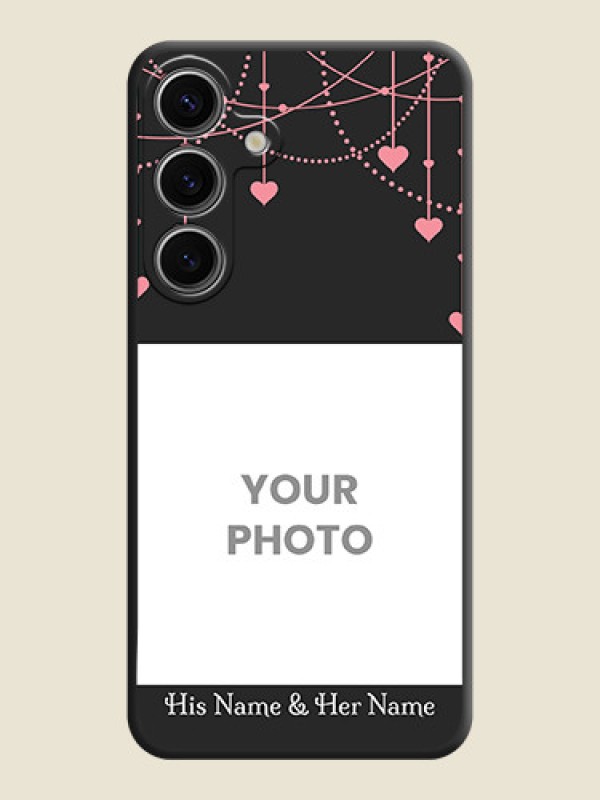 Custom Pink Love Hangings with Text on Space Black Custom Soft Matte Back Cover - Galaxy S24 5G - alternate view