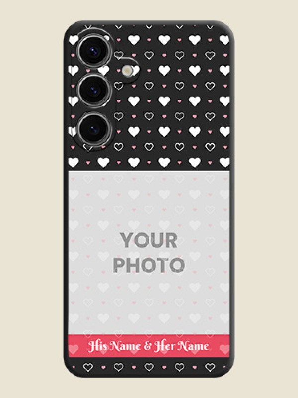 Custom White Color Love Symbols with Text Design - Photo on Space Black Soft Matte Phone Cover - Galaxy S24 5G - alternate view