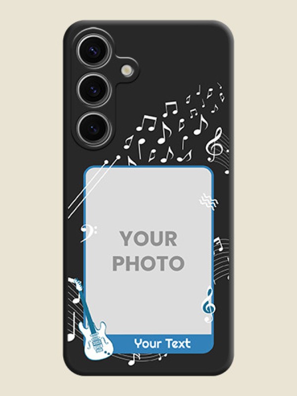 Custom Musical Theme Design with Text - Photo on Space Black Soft Matte Mobile Case - Galaxy S24 5G - alternate view