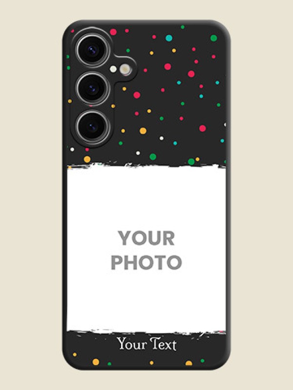 Custom Multicolor Dotted Pattern with Text on Space Black Custom Soft Matte Phone Back Cover - Galaxy S24 5G - alternate view