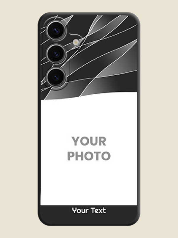Custom Mixed Wave Lines - Photo on Space Black Soft Matte Mobile Cover - Galaxy S24 5G - alternate view