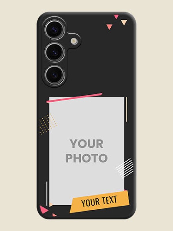 Custom Photo Frame with Triangle Small Dots - Photo on Space Black Soft Matte Back Cover - Galaxy S24 5G - alternate view