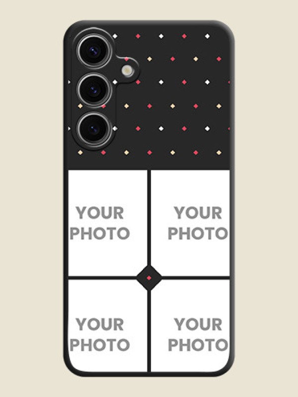Custom Multicolor Dotted Pattern with 4 Image Holder on Space Black Custom Soft Matte Phone Cases - Galaxy S24 5G - alternate view