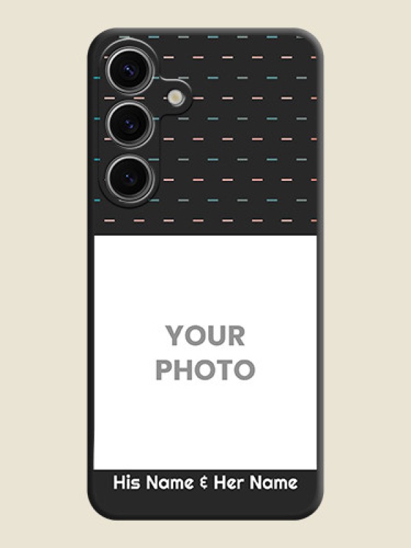 Custom Line Pattern Design with Text on Space Black Custom Soft Matte Phone Back Cover - Galaxy S24 5G - alternate view