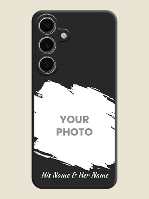 Custom Grunge Brush Strokes - Photo on Space Black Soft Matte Back Cover - Galaxy S24 5G - alternate view