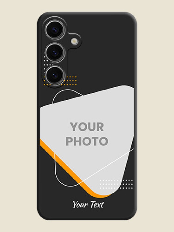 Custom Yellow Triangle - Photo on Space Black Soft Matte Phone Cover - Galaxy S24 5G - alternate view