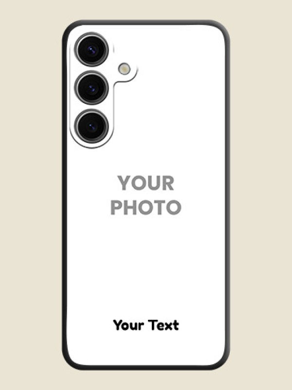 Custom Full Single Pic Upload With Text On Space Black Personalized Soft Matte Phone Covers - Galaxy S24 5G - alternate view