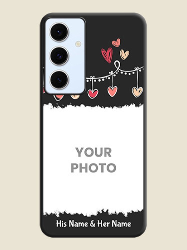 Custom Pink Love Hangings with Name On Space Black Custom Soft Matte Mobile Back Cover - Galaxy S24 FE 5G - alternate view