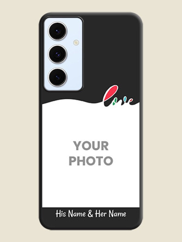 Custom Fall in Love Pattern with Picture on Photo On Space Black Custom Soft Matte Mobile Back Cover - Galaxy S24 FE 5G - alternate view