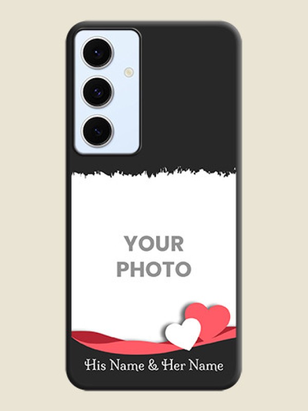 Custom Pin Color Love Shaped Ribbon Design with Text On Space Black Custom Soft Matte Mobile Back Cover - Galaxy S24 FE 5G - alternate view