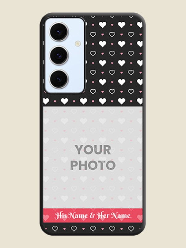 Custom White Color Love Symbols with Text Design on Photo On Space Black Custom Soft Matte Mobile Back Cover - Galaxy S24 FE 5G - alternate view