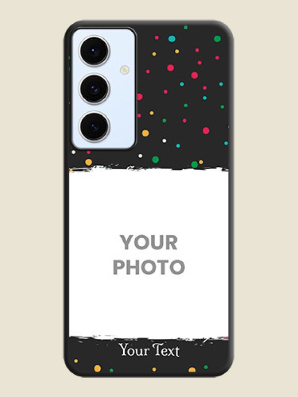 Custom Multicolor Dotted Pattern with Text On Space Black Custom Soft Matte Mobile Back Cover - Galaxy S24 FE 5G - alternate view