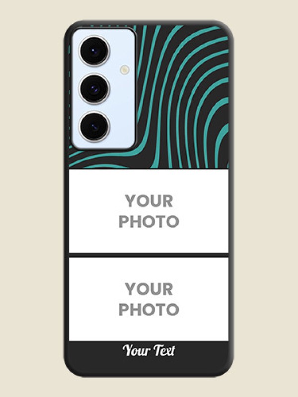 Custom Wave Pattern with 2 Image Holder On Space Black Custom Soft Matte Mobile Back Cover - Galaxy S24 FE 5G - alternate view