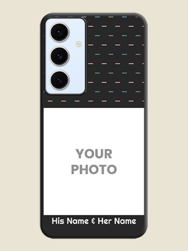 Custom Line Pattern Design with Text On Space Black Custom Soft Matte Mobile Back Cover - Galaxy S24 FE 5G - alternate view