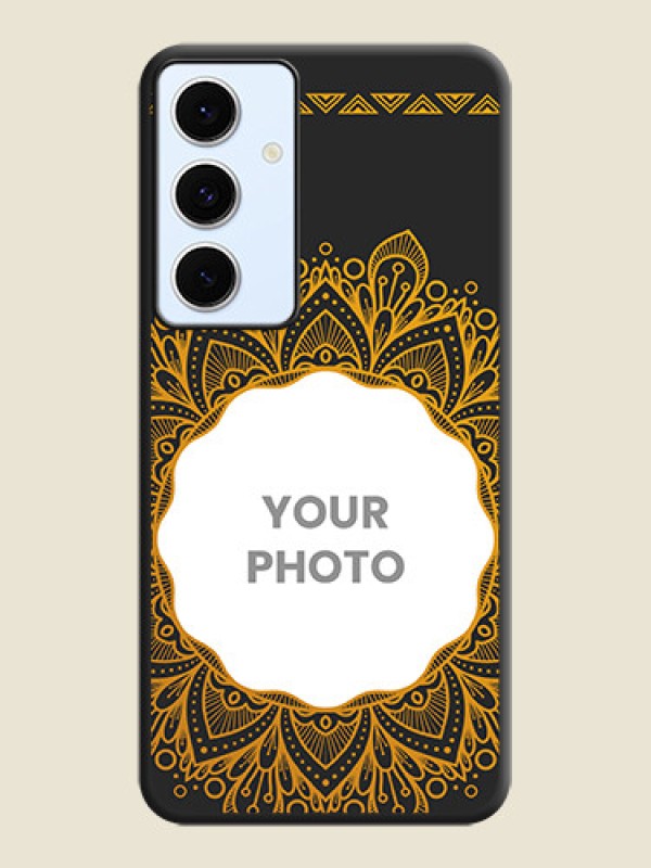 Custom Round Image with Floral Design On Space Black Custom Soft Matte Mobile Back Cover - Galaxy S24 FE 5G - alternate view
