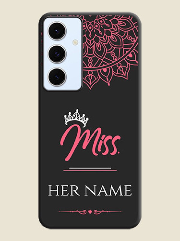 Custom Mrs Name with Floral Design On Space Black Custom Soft Matte Mobile Back Cover - Galaxy S24 FE 5G - alternate view