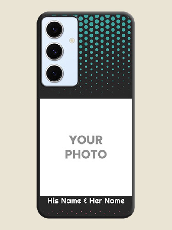 Custom Faded Dots with Grunge Photo Frame and Text On Space Black Custom Soft Matte Mobile Back Cover - Galaxy S24 FE 5G - alternate view