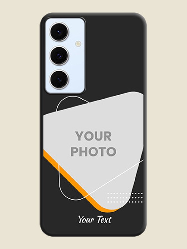 Custom Yellow Triangle on Photo On Space Black Custom Soft Matte Mobile Back Cover - Galaxy S24 FE 5G - alternate view