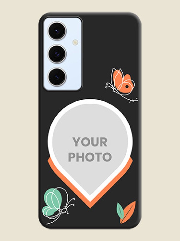 Custom Upload Pic With Simple Butterly Design On Space Black Custom Soft Matte Mobile Back Cover - Galaxy S24 FE 5G - alternate view
