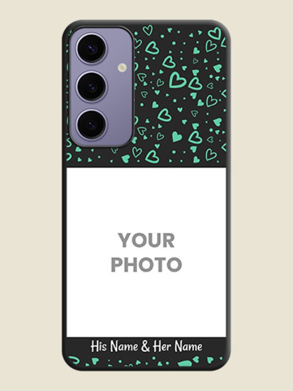 Custom Sea Green Indefinite Love Pattern - Photo on Space Black Soft Matte Mobile Cover - Galaxy S24 Plus 5G - alternate view