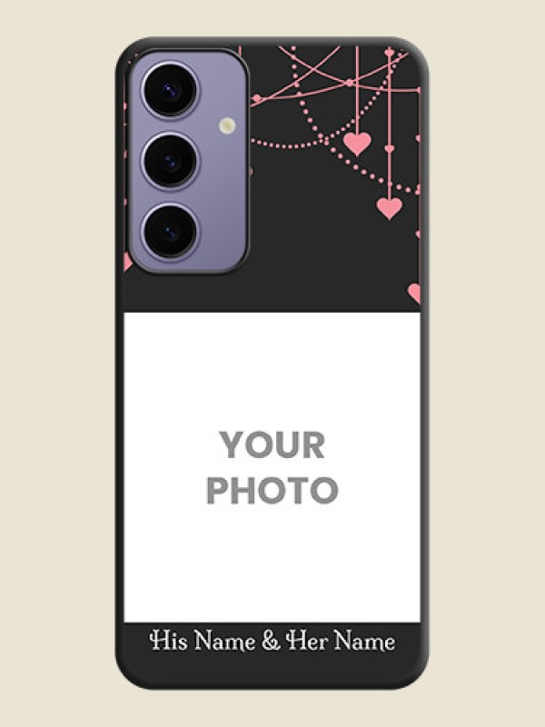 Custom Pink Love Hangings with Text on Space Black Custom Soft Matte Back Cover - Galaxy S24 Plus 5G - alternate view