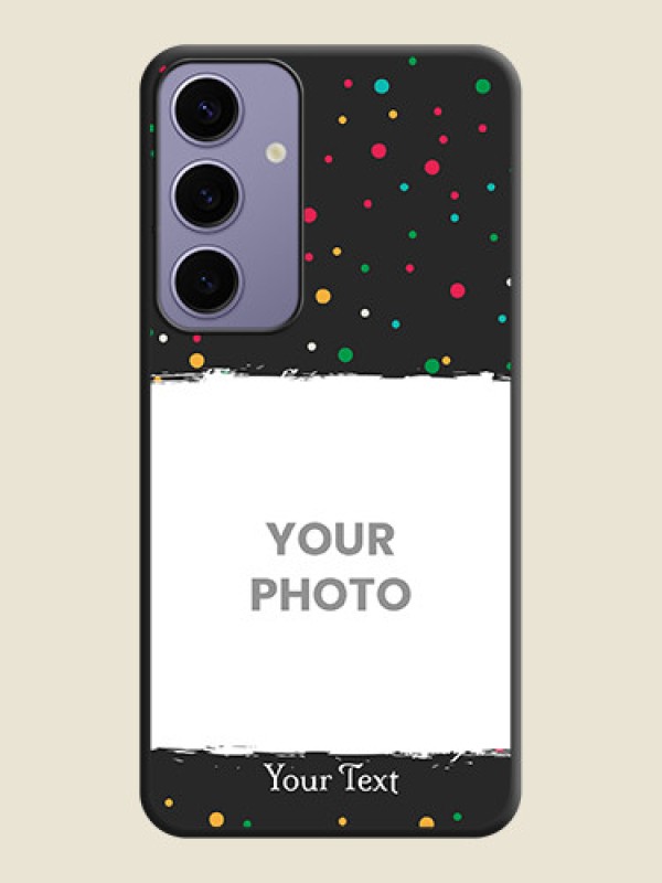 Custom Multicolor Dotted Pattern with Text on Space Black Custom Soft Matte Phone Back Cover - Galaxy S24 Plus 5G - alternate view