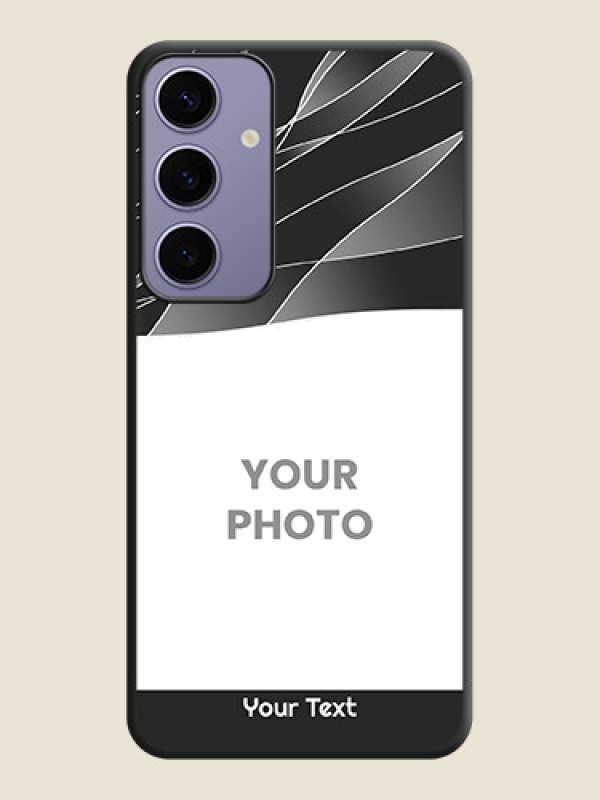 Custom Mixed Wave Lines - Photo on Space Black Soft Matte Mobile Cover - Galaxy S24 Plus 5G - alternate view