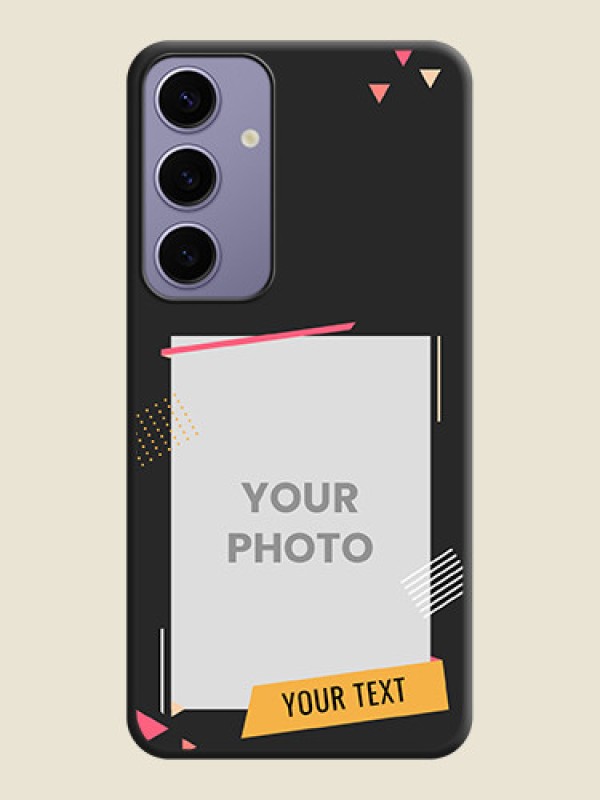 Custom Photo Frame with Triangle Small Dots - Photo on Space Black Soft Matte Back Cover - Galaxy S24 Plus 5G - alternate view