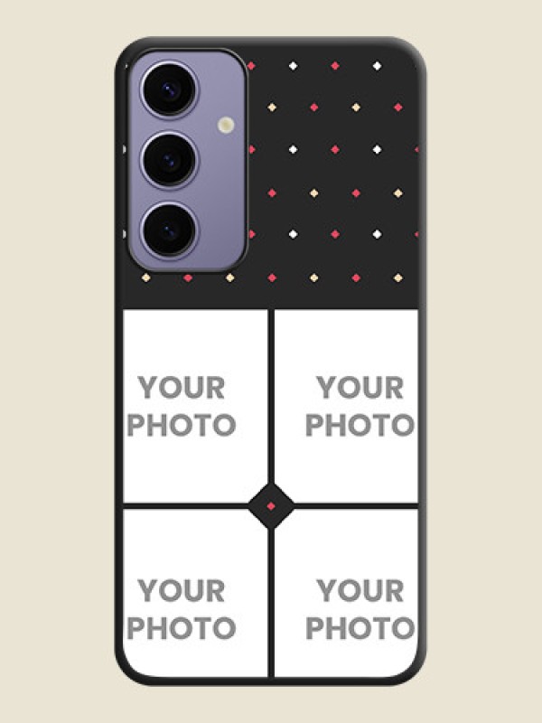 Custom Multicolor Dotted Pattern with 4 Image Holder on Space Black Custom Soft Matte Phone Cases - Galaxy S24 Plus 5G - alternate view