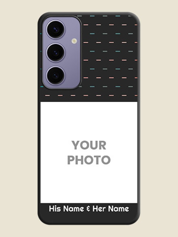 Custom Line Pattern Design with Text on Space Black Custom Soft Matte Phone Back Cover - Galaxy S24 Plus 5G - alternate view