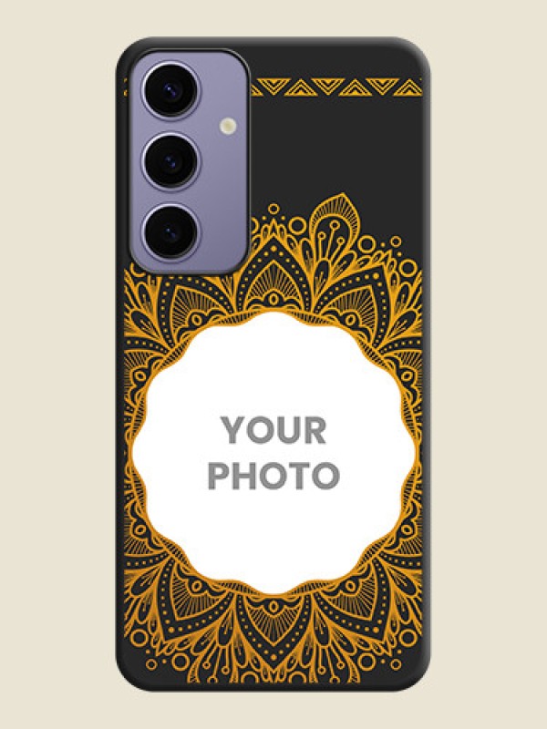 Custom Round Image with Floral Design - Photo on Space Black Soft Matte Mobile Cover - Galaxy S24 Plus 5G - alternate view