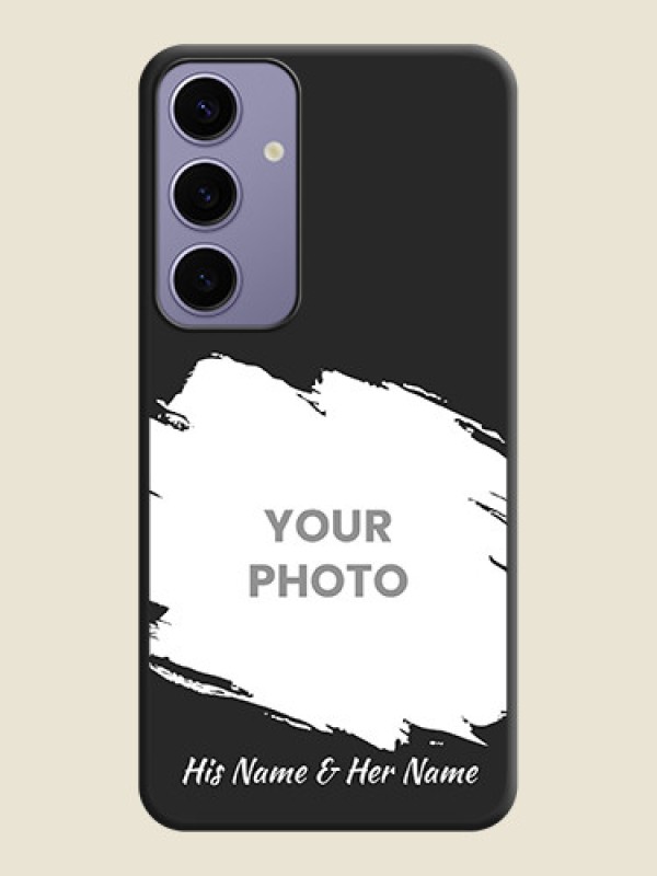 Custom Grunge Brush Strokes - Photo on Space Black Soft Matte Back Cover - Galaxy S24 Plus 5G - alternate view
