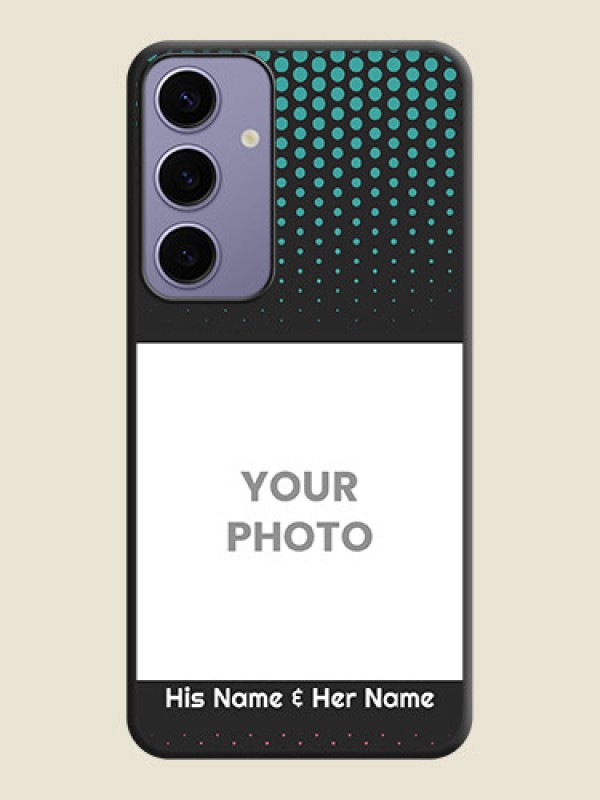 Custom Faded Dots with Grunge Photo Frame and Text on Space Black Custom Soft Matte Phone Cases - Galaxy S24 Plus 5G - alternate view