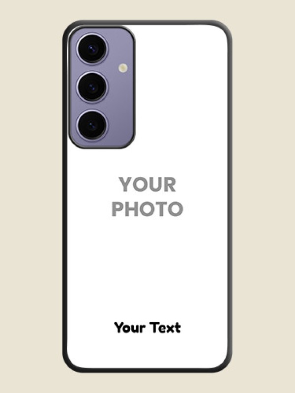 Custom Full Single Pic Upload With Text On Space Black Personalized Soft Matte Phone Covers - Galaxy S24 Plus 5G - alternate view