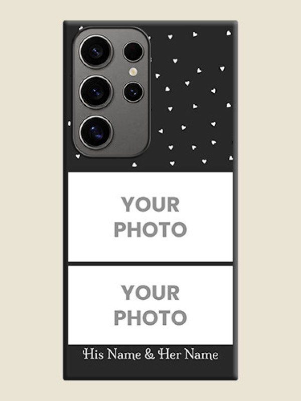 Custom Miniature Love Symbols with Name on Space Black Custom Soft Matte Back Cover - Galaxy S24 Ultra 5G - alternate view