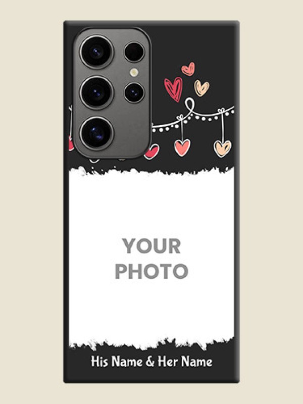 Custom Pink Love Hangings with Name on Space Black Custom Soft Matte Phone Cases - Galaxy S24 Ultra 5G - alternate view