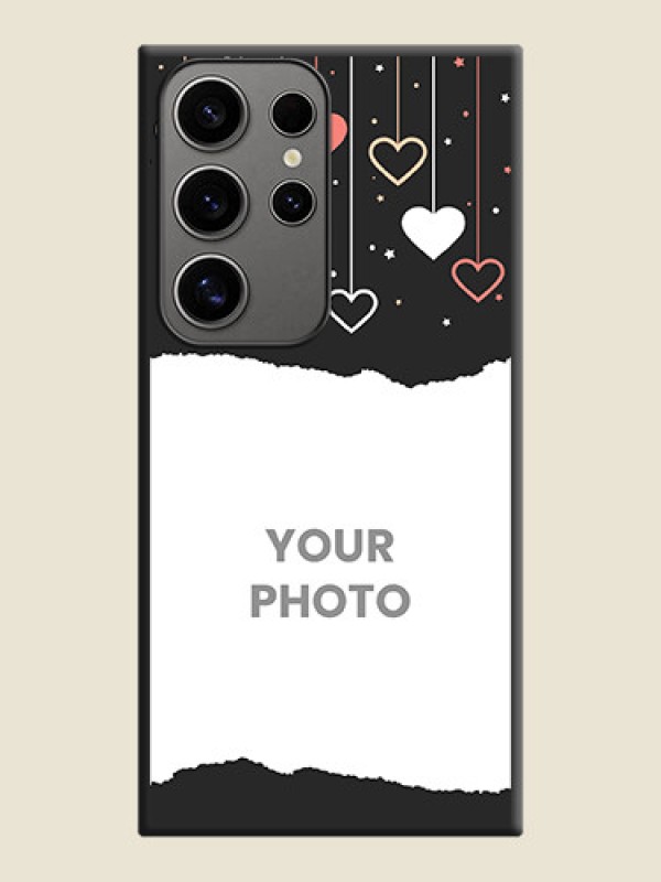 Custom Love Hangings with Splash Wave Picture on Space Black Custom Soft Matte Phone Back Cover - Galaxy S24 Ultra 5G - alternate view