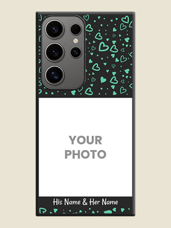 Custom Sea Green Indefinite Love Pattern - Photo on Space Black Soft Matte Mobile Cover - Galaxy S24 Ultra 5G - alternate view