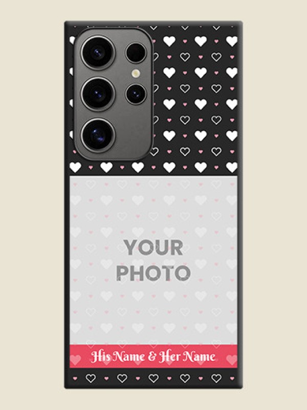 Custom White Color Love Symbols with Text Design - Photo on Space Black Soft Matte Phone Cover - Galaxy S24 Ultra 5G - alternate view