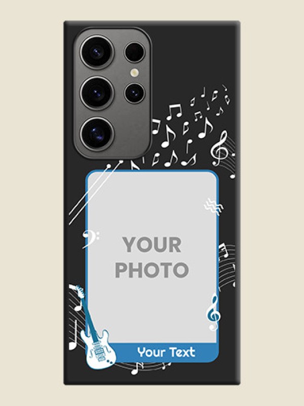 Custom Musical Theme Design with Text - Photo on Space Black Soft Matte Mobile Case - Galaxy S24 Ultra 5G - alternate view