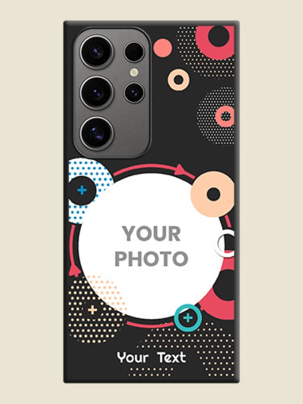 Custom Multicoloured Round Image on Personalised Space Black Soft Matte Cases - Galaxy S24 Ultra 5G - alternate view