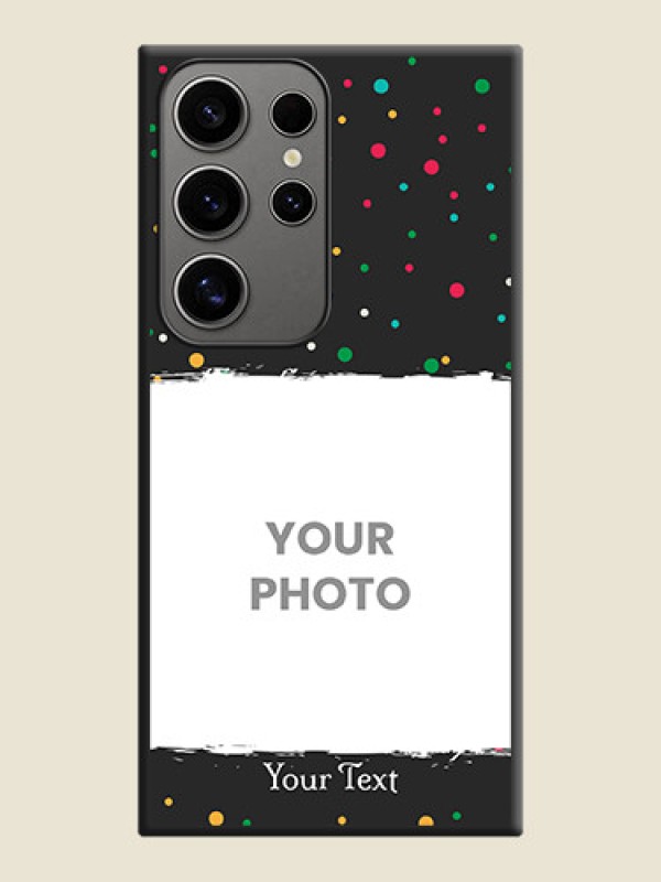 Custom Multicolor Dotted Pattern with Text on Space Black Custom Soft Matte Phone Back Cover - Galaxy S24 Ultra 5G - alternate view