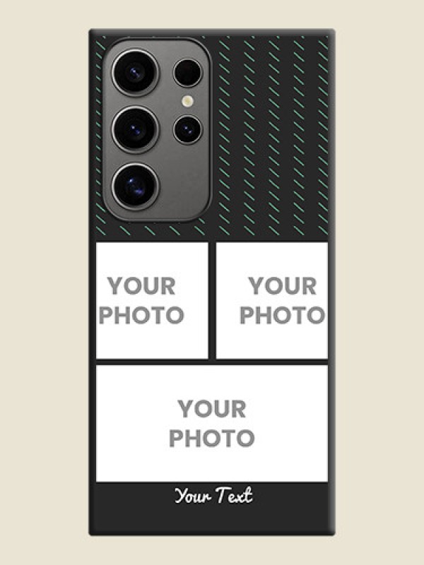 Custom Cross Dotted Pattern with 2 Image Holder on Personalised Space Black Soft Matte Cases - Galaxy S24 Ultra 5G - alternate view