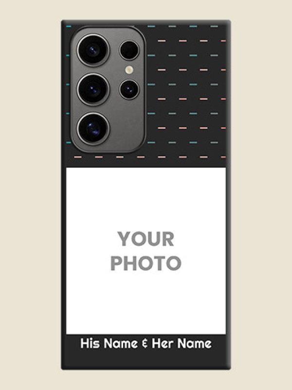 Custom Line Pattern Design with Text on Space Black Custom Soft Matte Phone Back Cover - Galaxy S24 Ultra 5G - alternate view