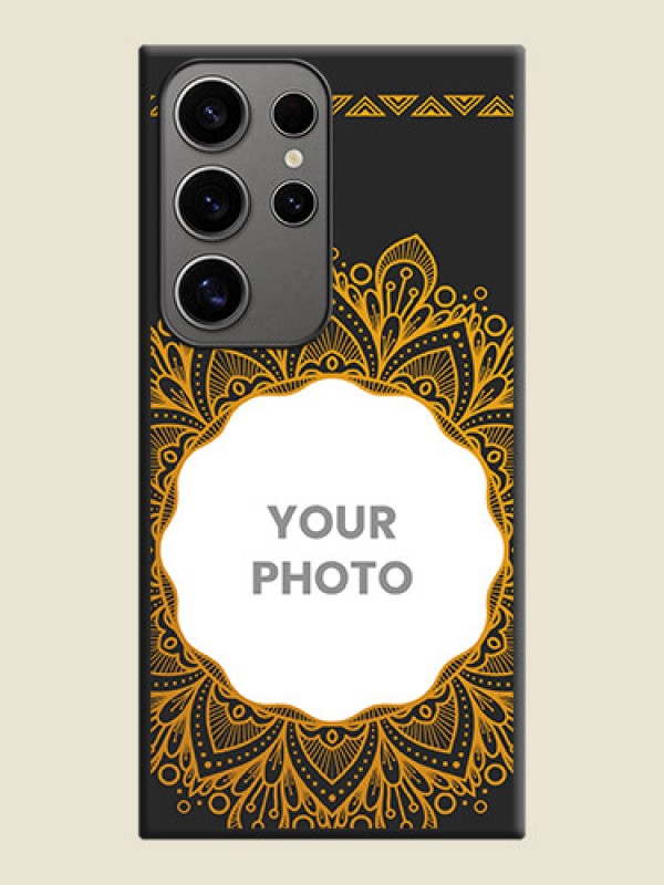 Custom Round Image with Floral Design - Photo on Space Black Soft Matte Mobile Cover - Galaxy S24 Ultra 5G - alternate view